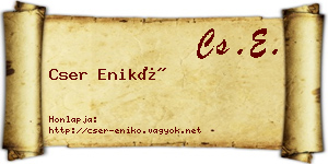 Cser Enikő névjegykártya
